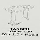 Dining Table with Tangen 28.5" H Metal Table Legs - 3d drawings
