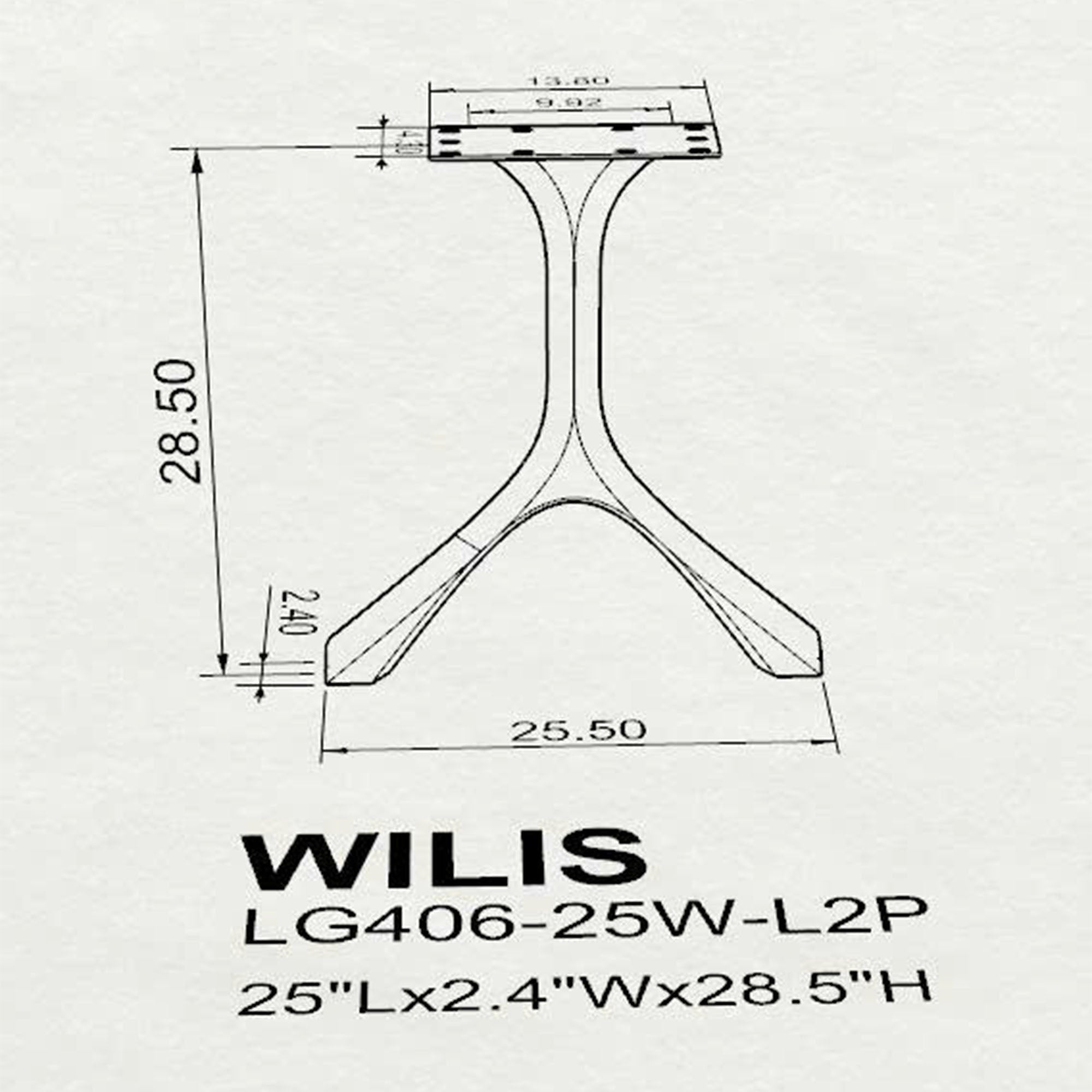 Dining Table with Wilis 28.5" H Steel Table Legs - 3d drawings