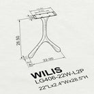 Industrial Dining Table with Wilis 28.5" H Table Legs - 3d drawings