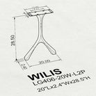 Modern Dining Table with Wilis 28.5" H Table Legs - 3d drawings