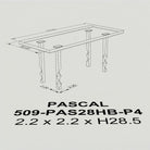 Dining Table with Pascal 28.5" H Metal Table Base - 3d drawings