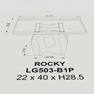Dining Table with Rocky 28.5" H Metal Table Base - 3d drawings