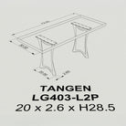 Dining Table with Tangen 28.5" H Metal Table Legs - 3d drawings