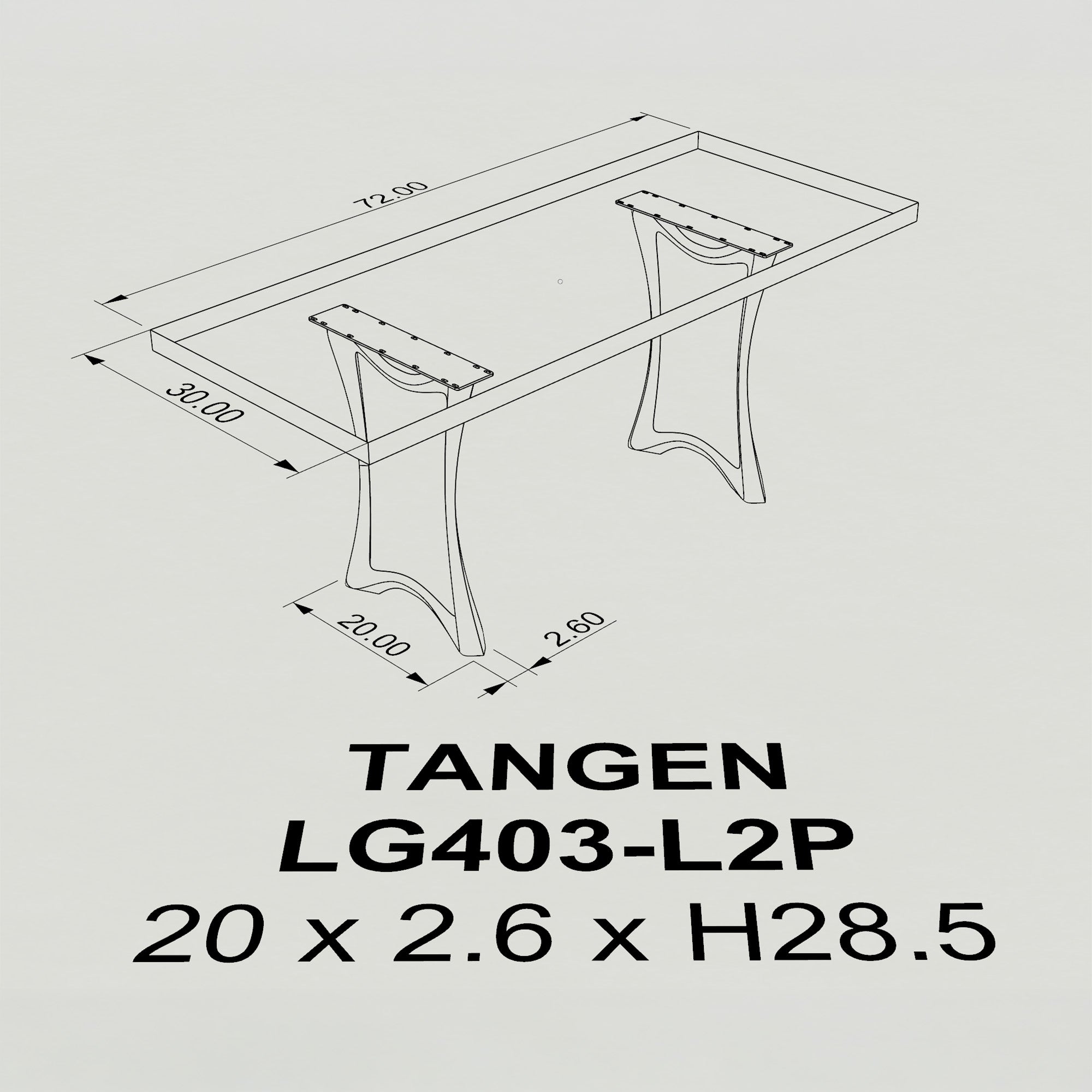 Dining Table with Tangen 28.5" H Metal Table Legs - 3d drawings