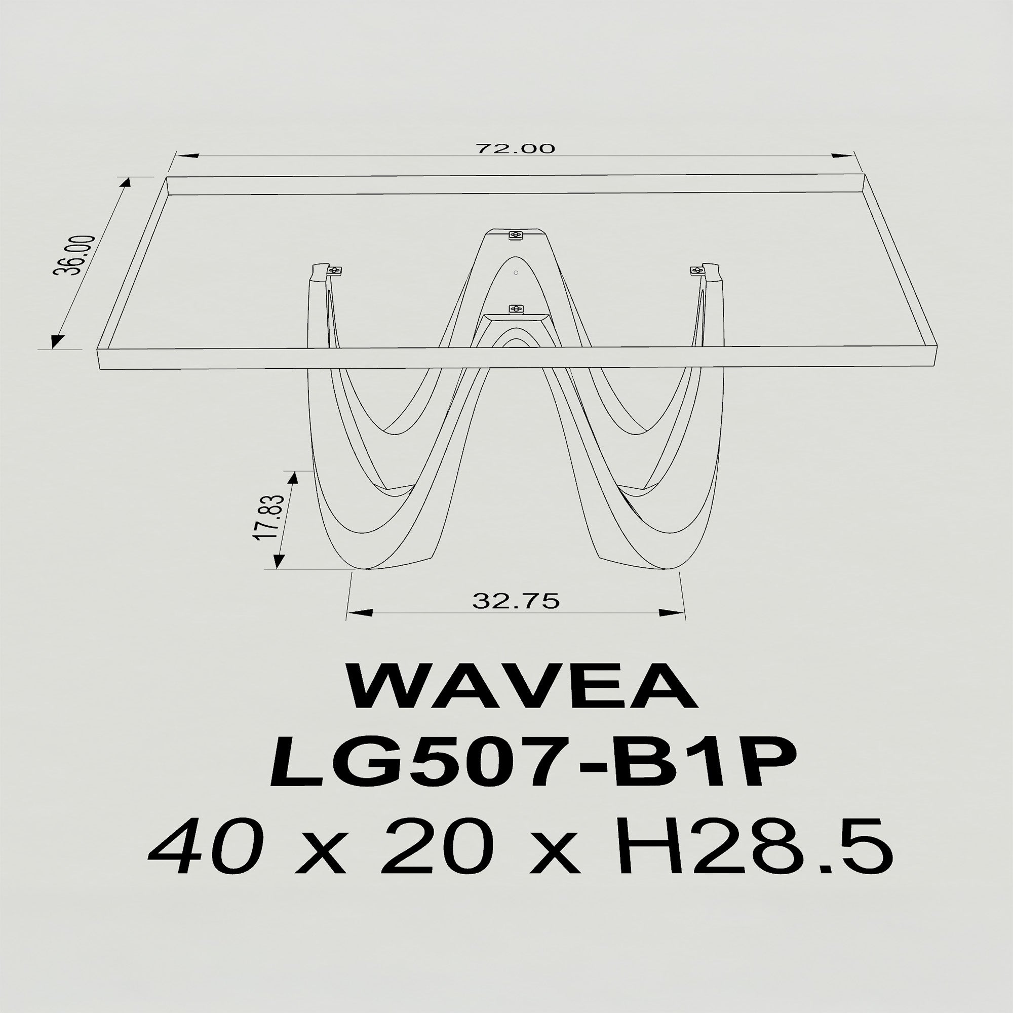 Dining Table with Wavea 28.5" H Metal Table Base - 3d drawings