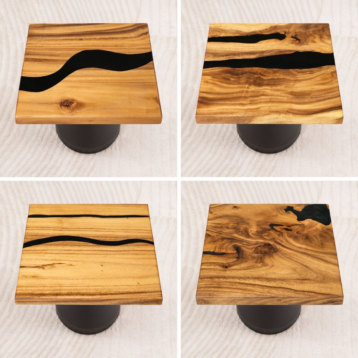 4 square wood epoxy table top 15 inches