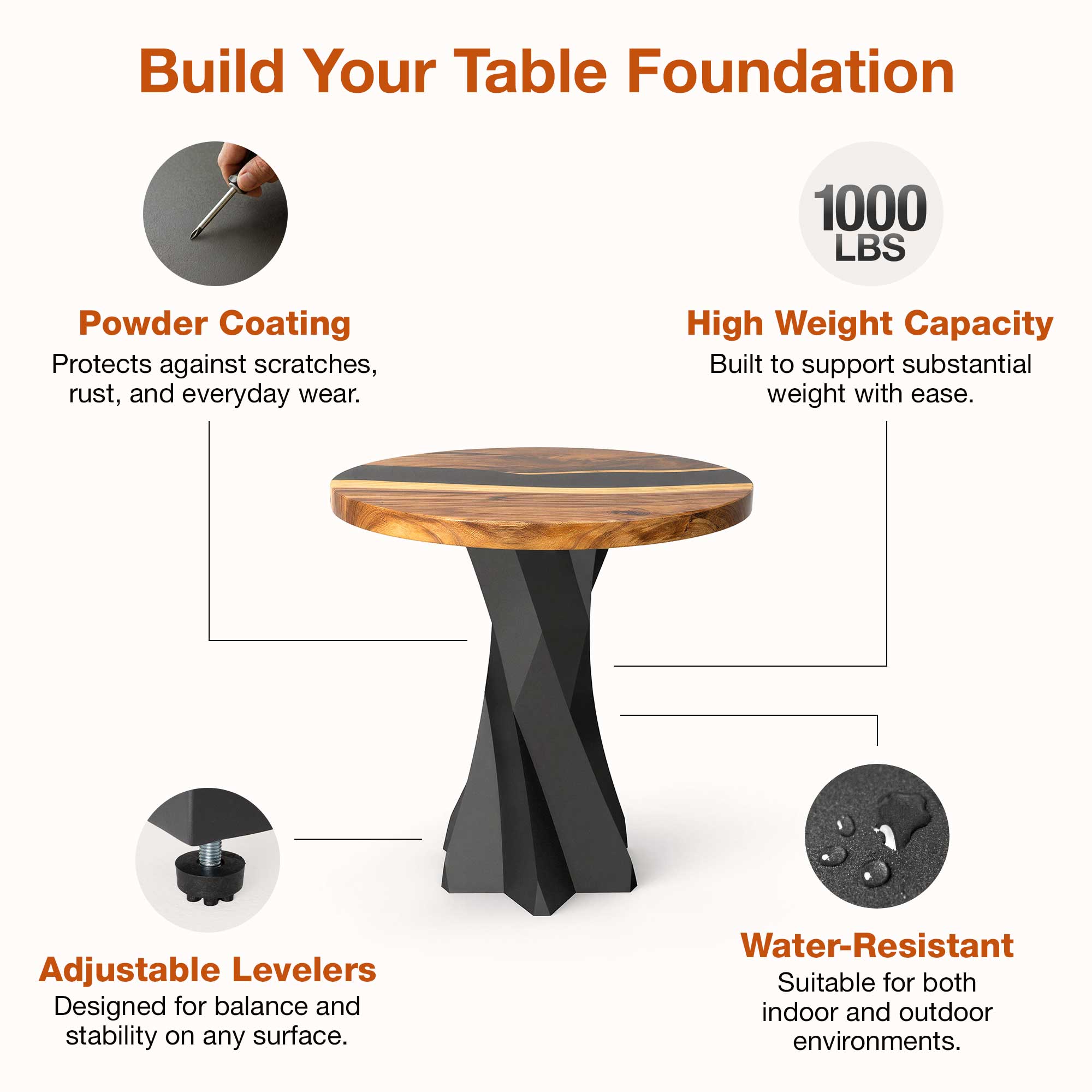 Dining Table with Nook 28.5" H x 16" L Table Base