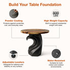 Handcrafted Dining Table with Aquila Table Base for Wood Table Top 