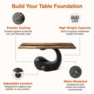 Dining Table with Balena Metal Table Base for Modern Kitchen Room
