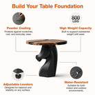 Dining Table with Cheval Metal Table Base for Modern Kitchen 