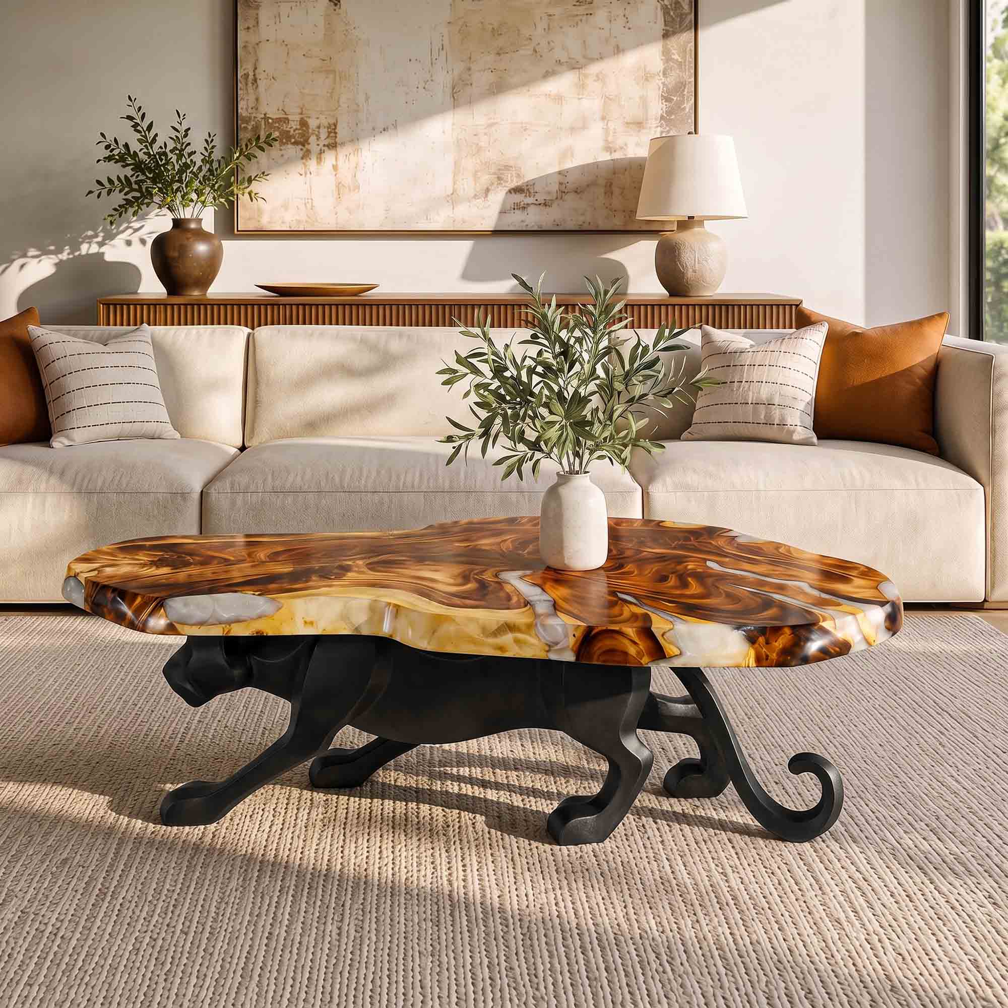 Live Edge Table Top 46" - 85" for Rustic Dining Tables and Desks - LE-60X37X18  interior
