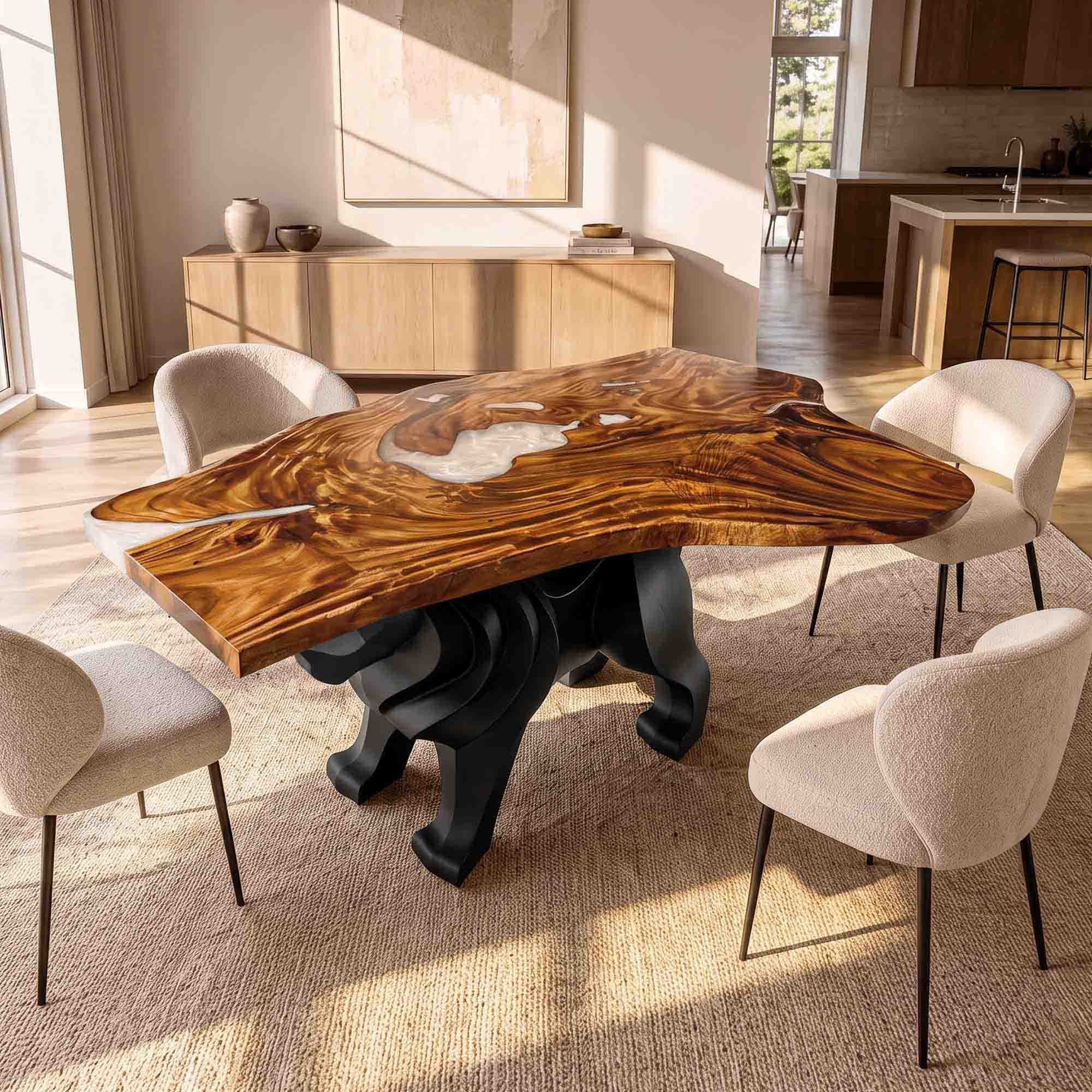 Live Edge Table Top 46" - 85" for Rustic Dining Tables and Desks - LE-60X49X26