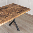 Modern Dining Table with Wilis 28.5" H Table Legs - butcher block table top white background