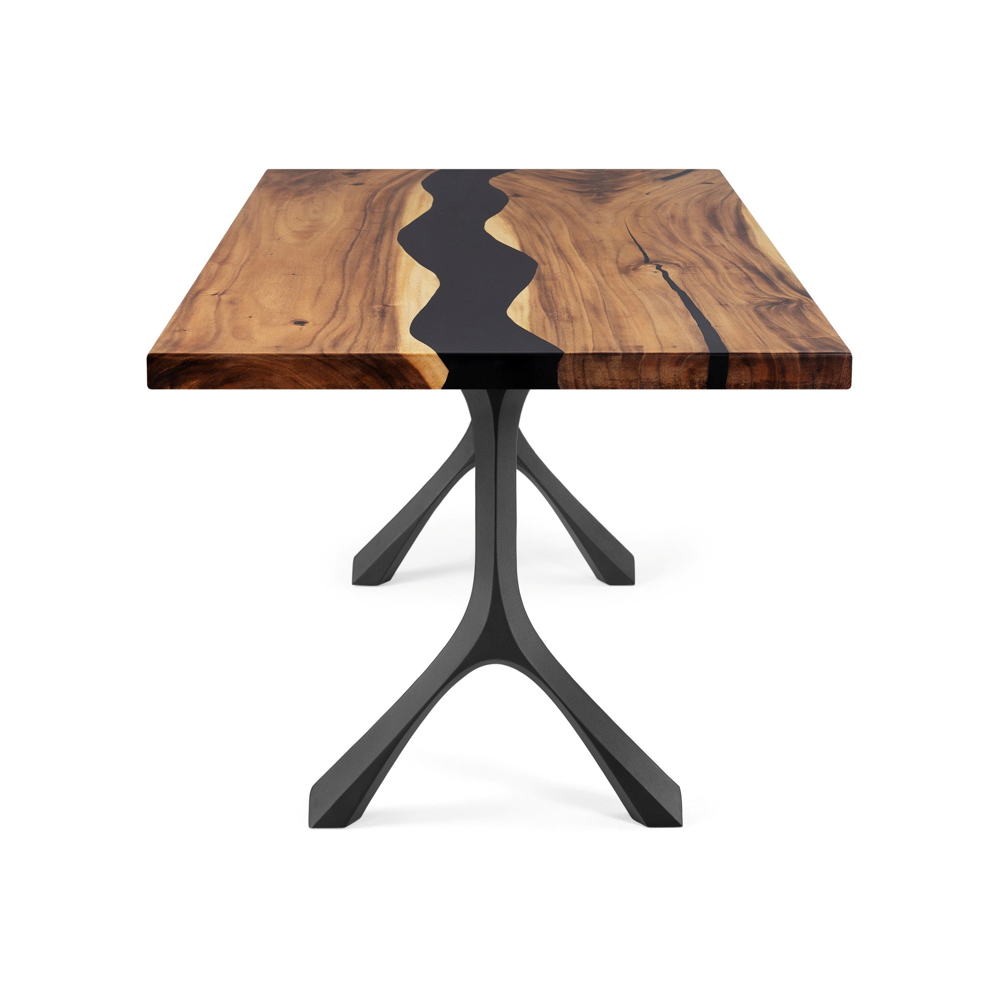 Industrial Dining Table with Wilis 28.5" H Table Legs - epoxy table top white background