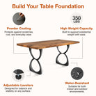 Dining Table with Amplex 28.5" H Metal Table Legs 