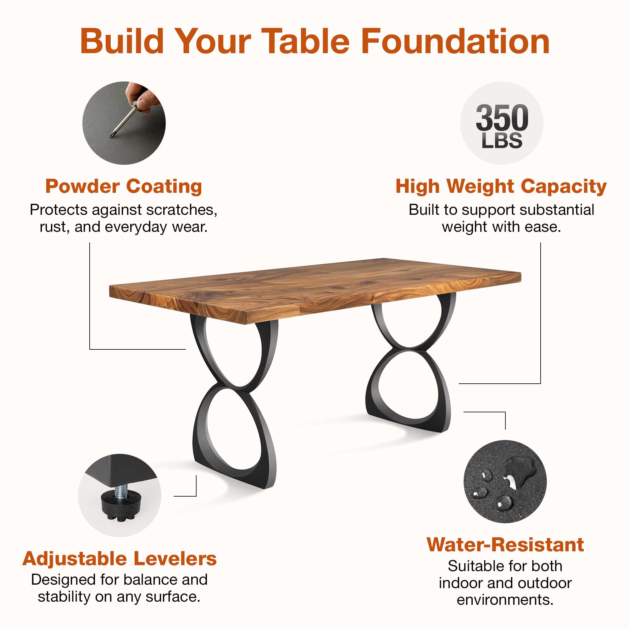 Dining Table with Amplex 28.5" H Metal Table Legs 