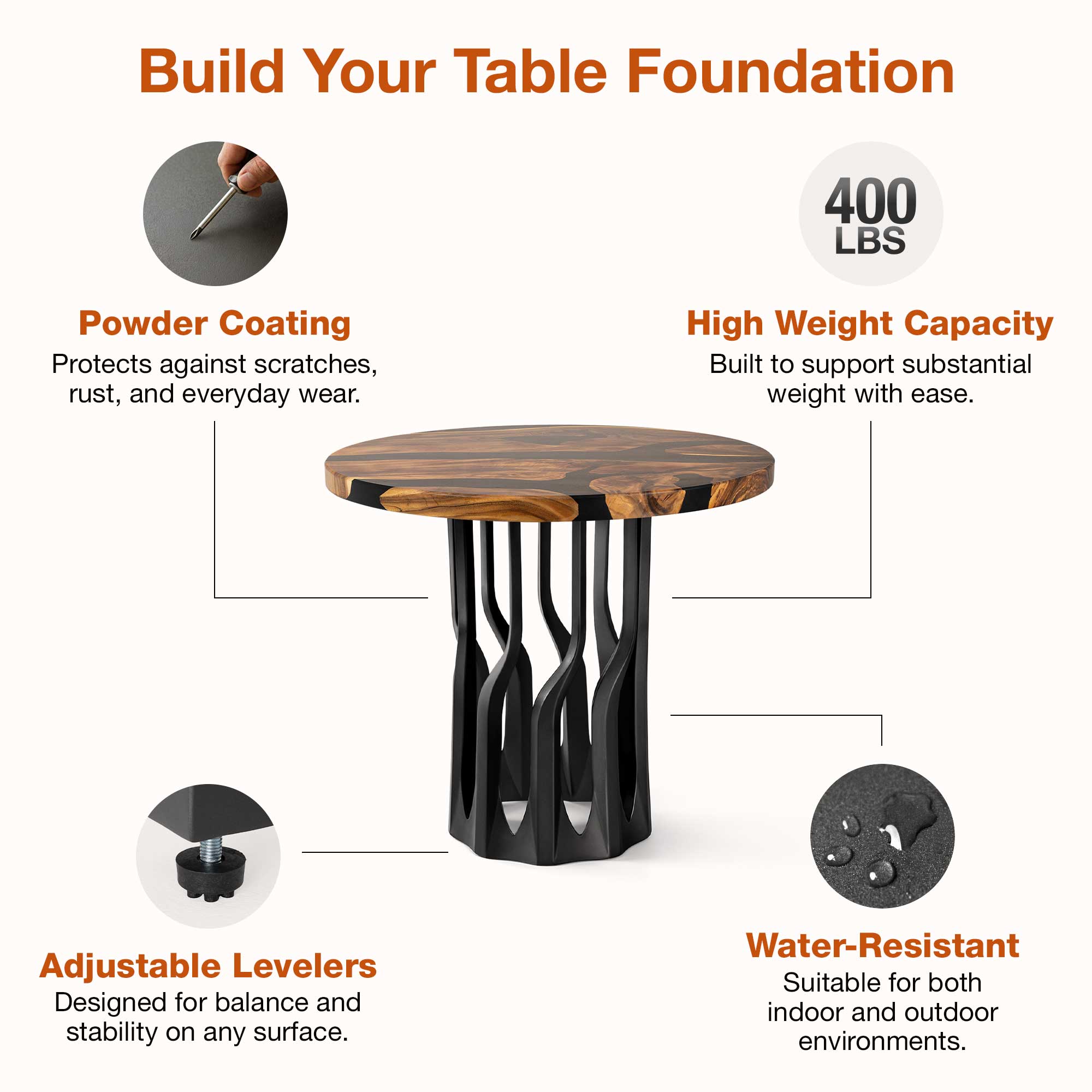 Dining Table with Diadem 28.5" H Metal Table Base