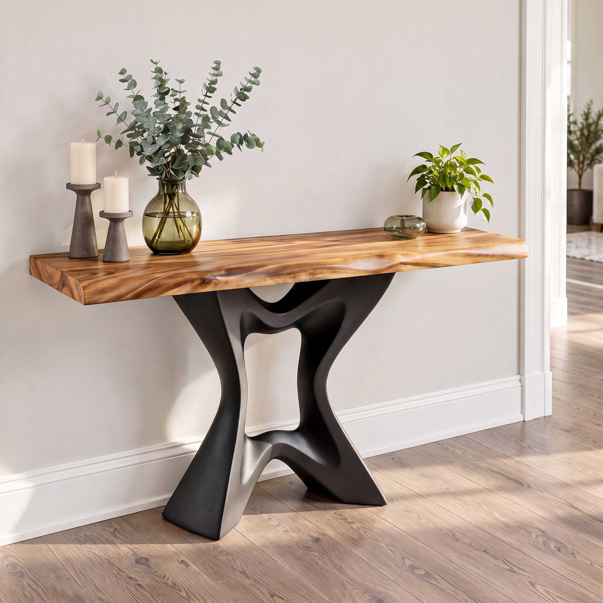 Narrow Console Table 47" or 60" Natural Wood for Hallways - 513 Tangen -  NA-SRE47x15 Interior