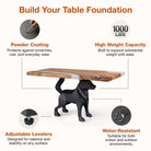 Metal Table Base Canis 28.5" H for Dining Table