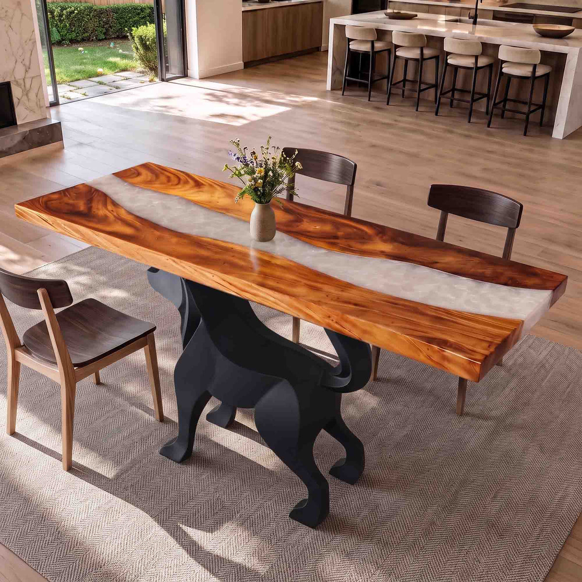 Metal Table Base Canis 28.5" H for Dining Table - Interior