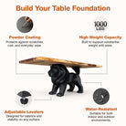 Dining Table with Leo 28.5" H Metal Table Base for Large Rectangular Top