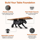 Dining Table with Panthera 28.5" Metal Table Base for Modern Kitchen