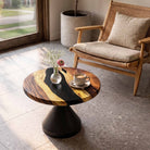 Round Wooden Epoxy Resin Table Top - thumb