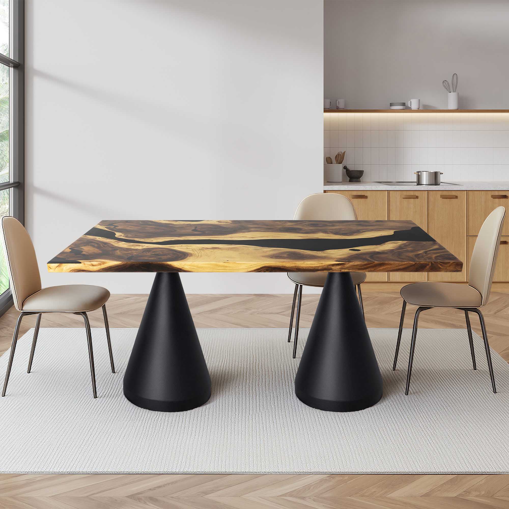 MODERN RECTANGLE DINING TABLE - Natural Wood Grain - Lumber Grand