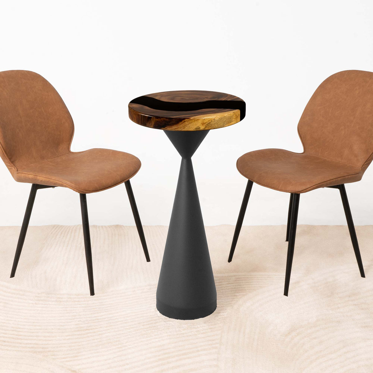 Round Clear Epoxy End Table 15" Diameter SRU15x15-125S