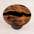 round black epoxy resin table top 19 inches b