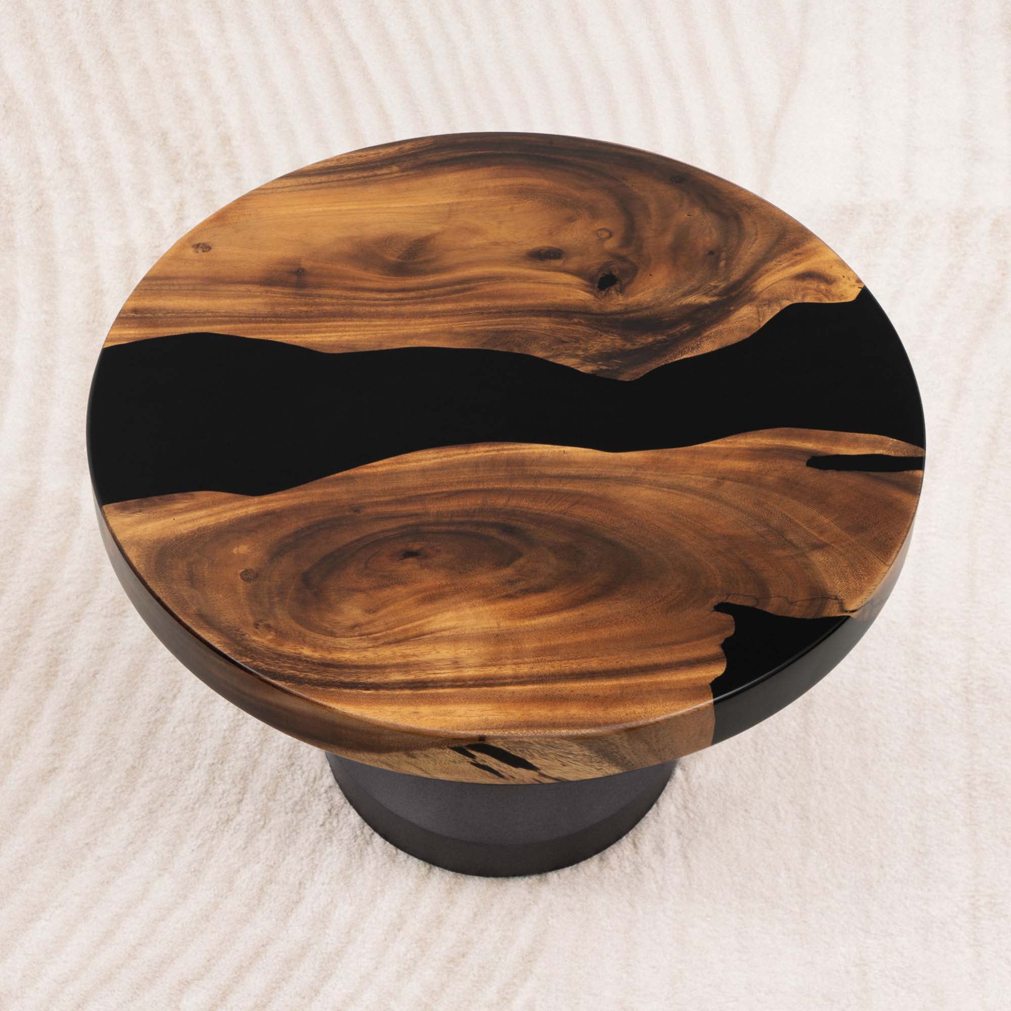 round epoxy river table top 29 inches d