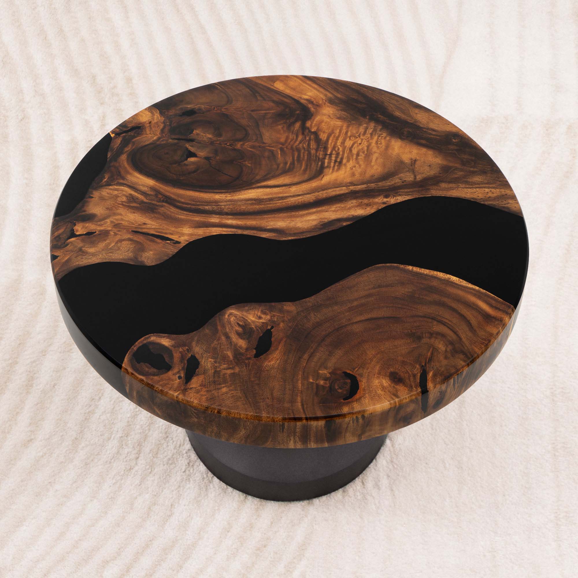 round epoxy river table top 29 inches d