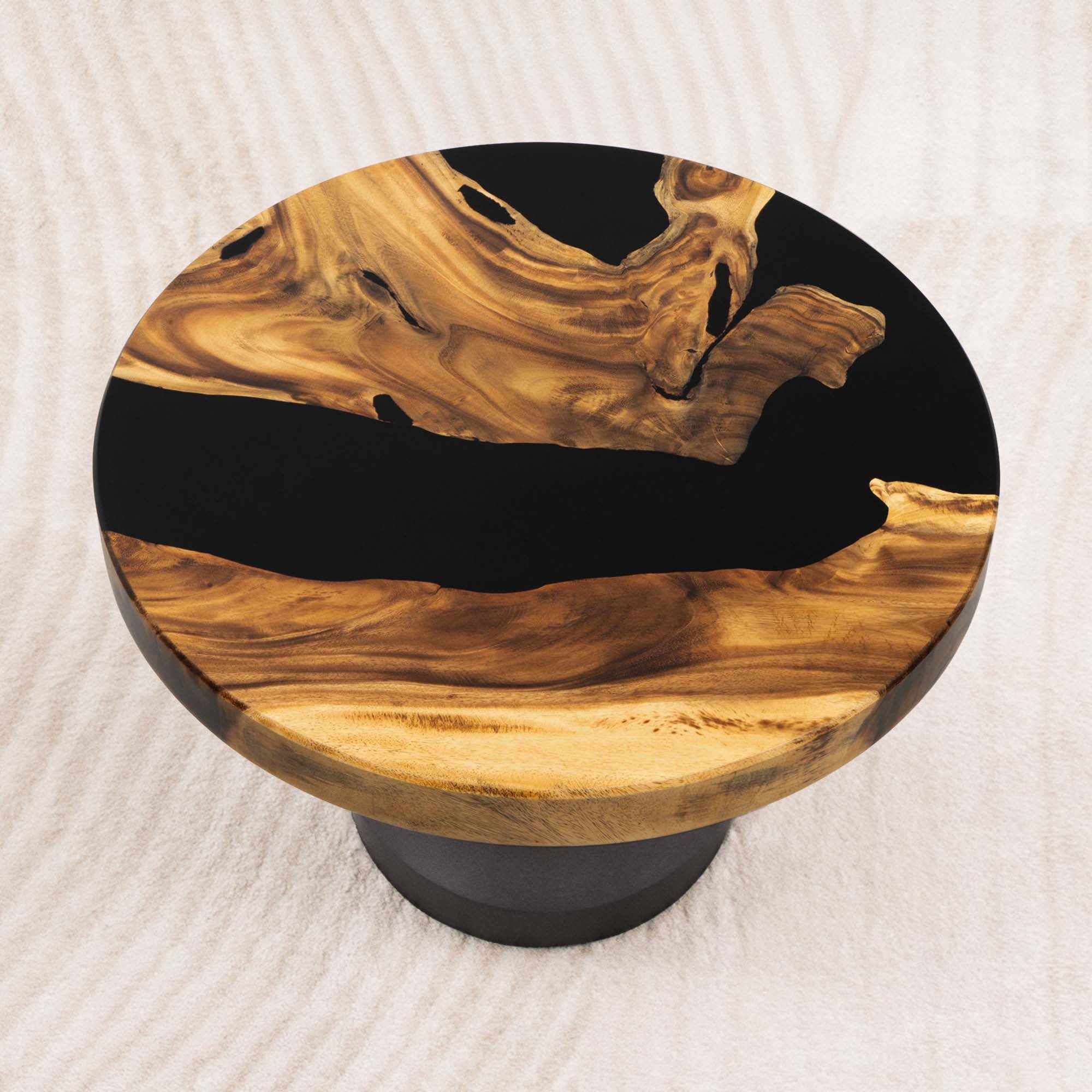 round epoxy river table top 29 inches d