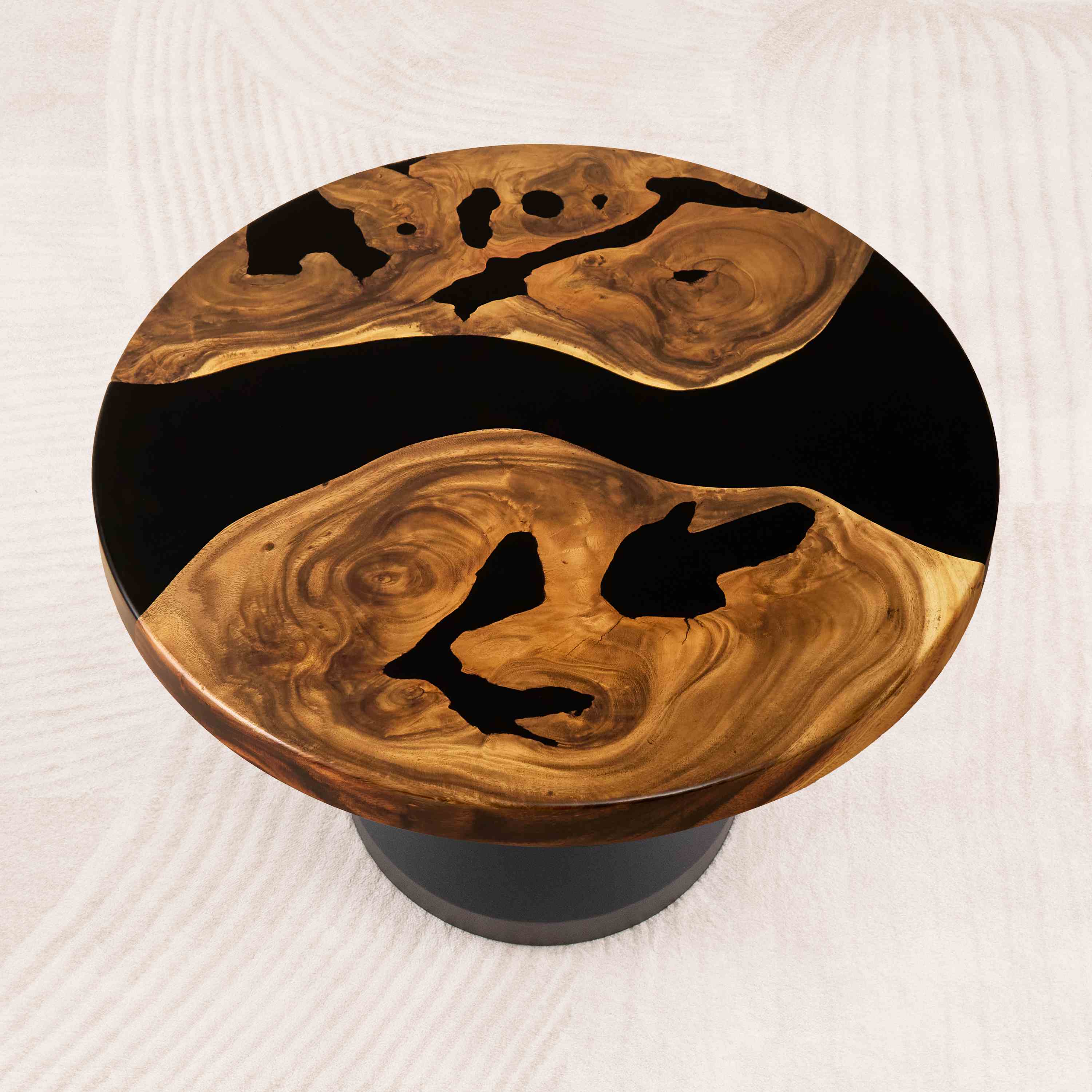 Round Wooden Epoxy Coffee Table 29" Diameter SRU29X1.7-16