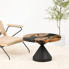 Round Wooden Epoxy Coffee Table 29" Diameter SRU29X1.7-16