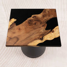 Square Black Epoxy Table Top 19 Inches