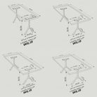 Natural Dining Table with Wilis 28.5" H Metal Table Legs - 3d drawings