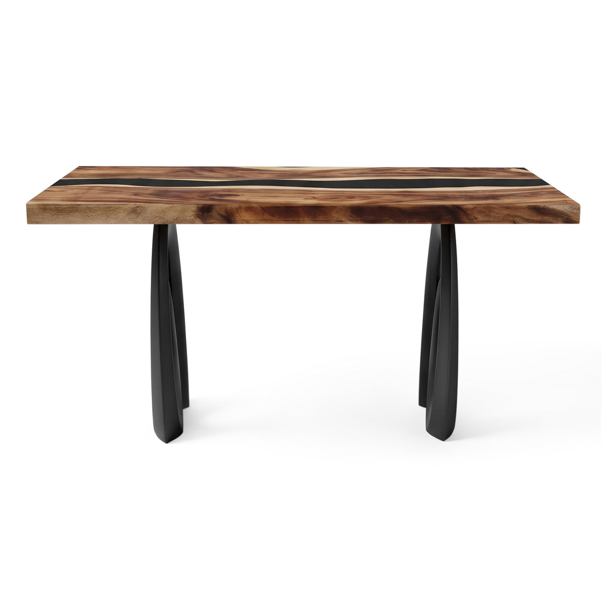 Bar Table 84" x 42" in Epoxy or Natural Wood for Home Bars - 602 Helyx - EP-SRE84x42 White background