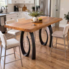Bar Table 84" x 42" in Epoxy or Natural Wood for Home Bars - 602 Helyx - NA-SRE84x42 White background