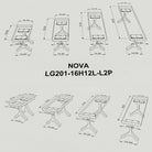 Bench 23" - 60" for Every Indoor and Outdoor Style  201 Nova - 3D drawings