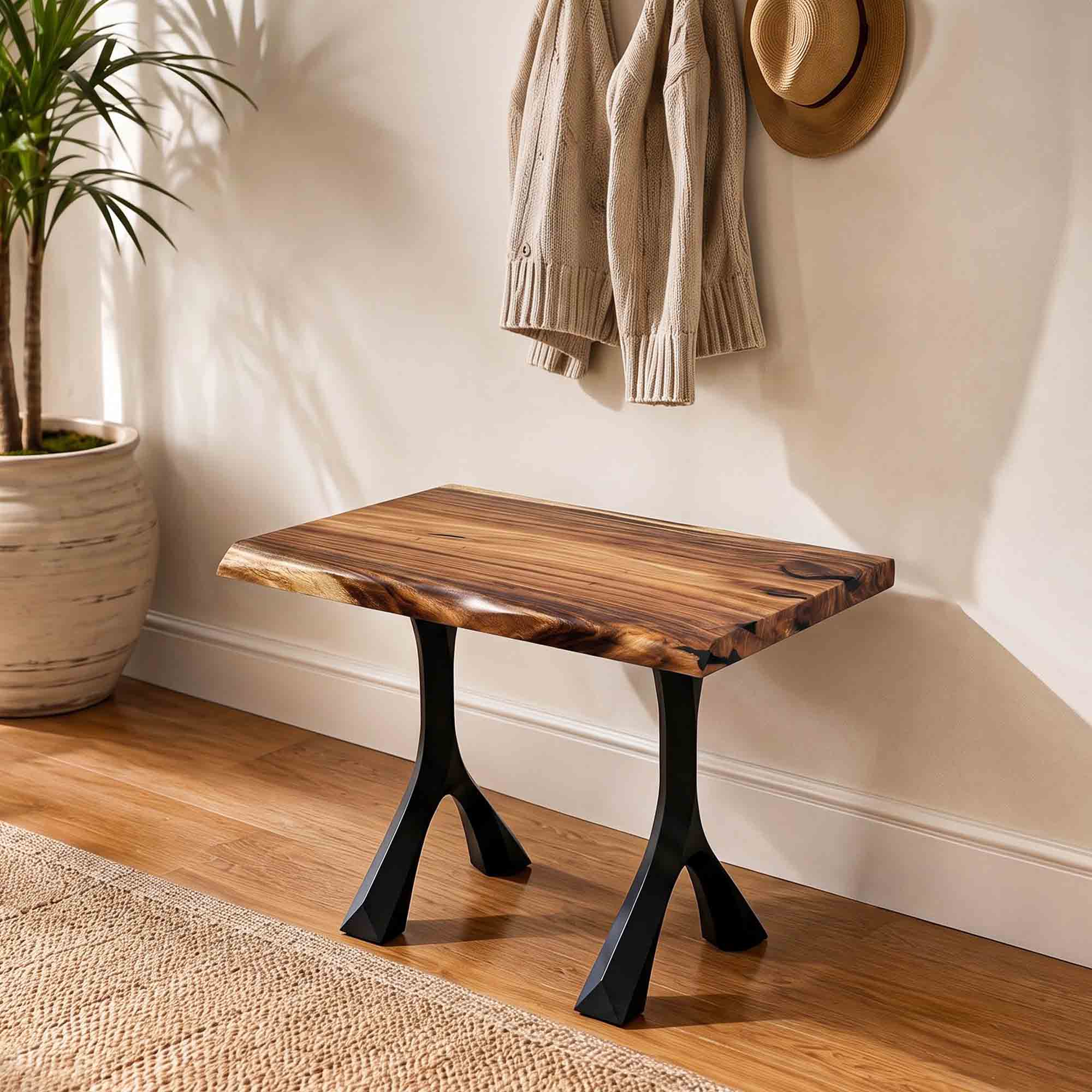 Bench 23" - 60" with MCM Steel Legs for Entryway & Hallway 203 Wilis - interior 