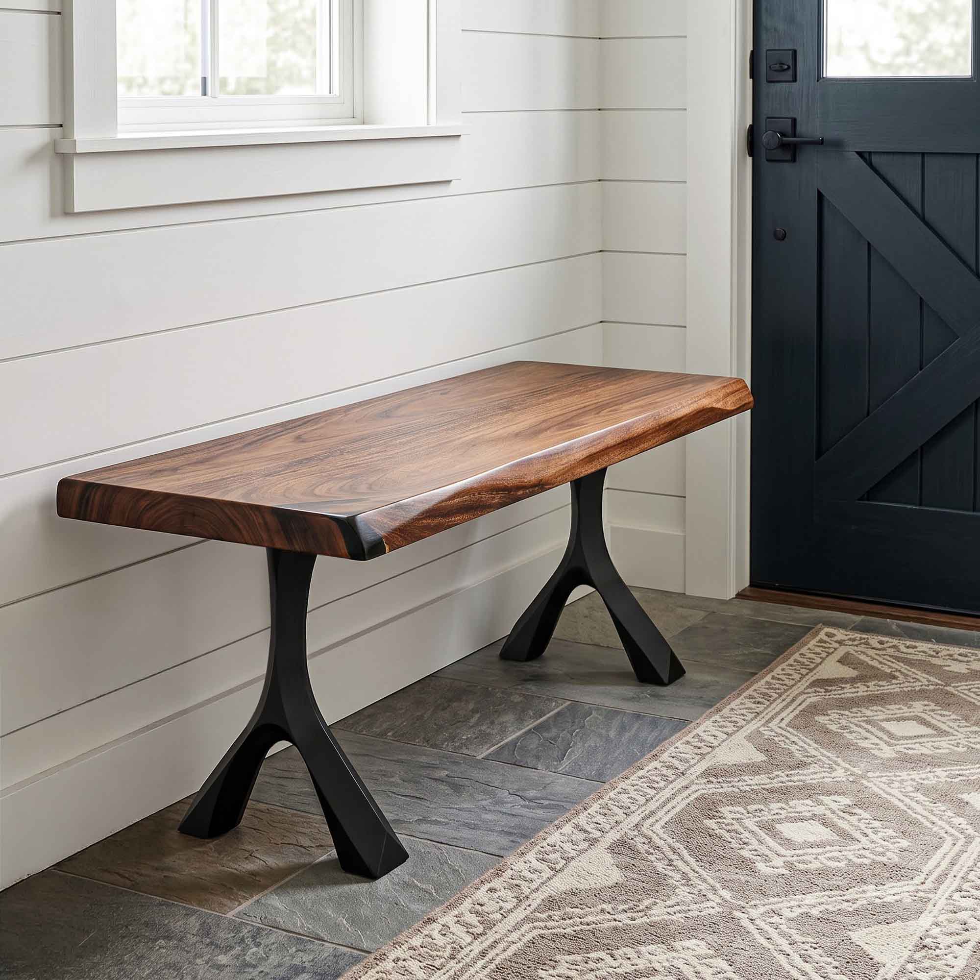 Bench 23" - 60" with MCM Steel Legs for Entryway & Hallway 203 Wilis interior 