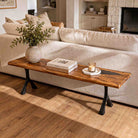 Bench 23" - 60" with MCM Steel Legs for Entryway & Hallway 203 Wilis - interior 