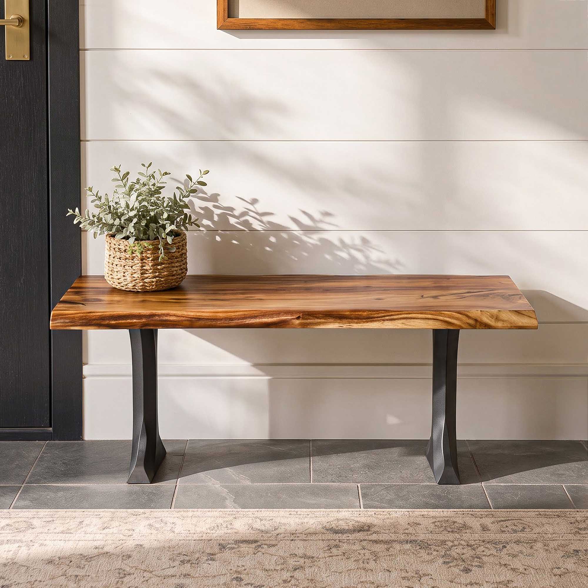 Bench 23" - 60" with Steel Legs for Bedroom & End of Bed - 204 Goblet thumb