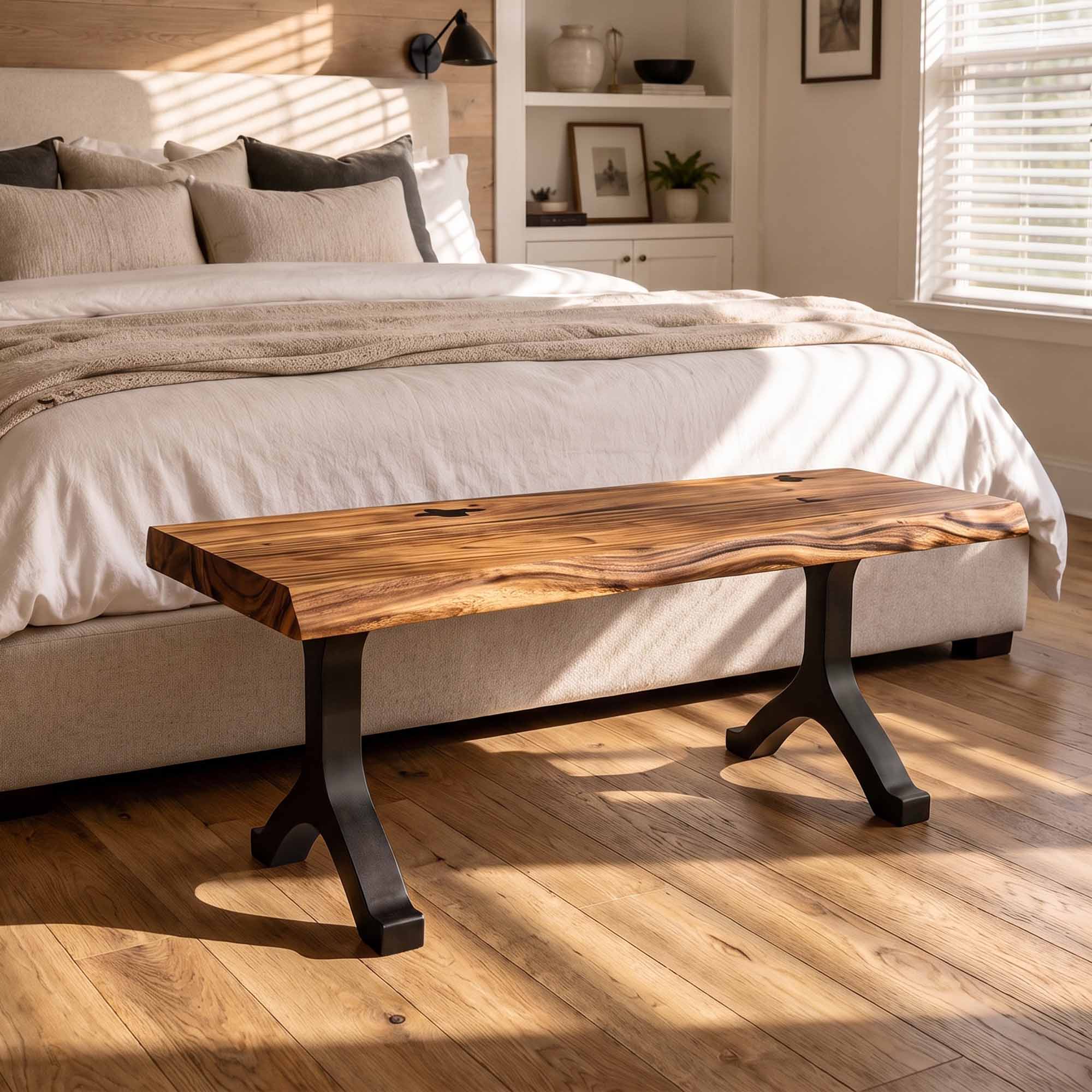 Elegant solid wood bench top with timeless design