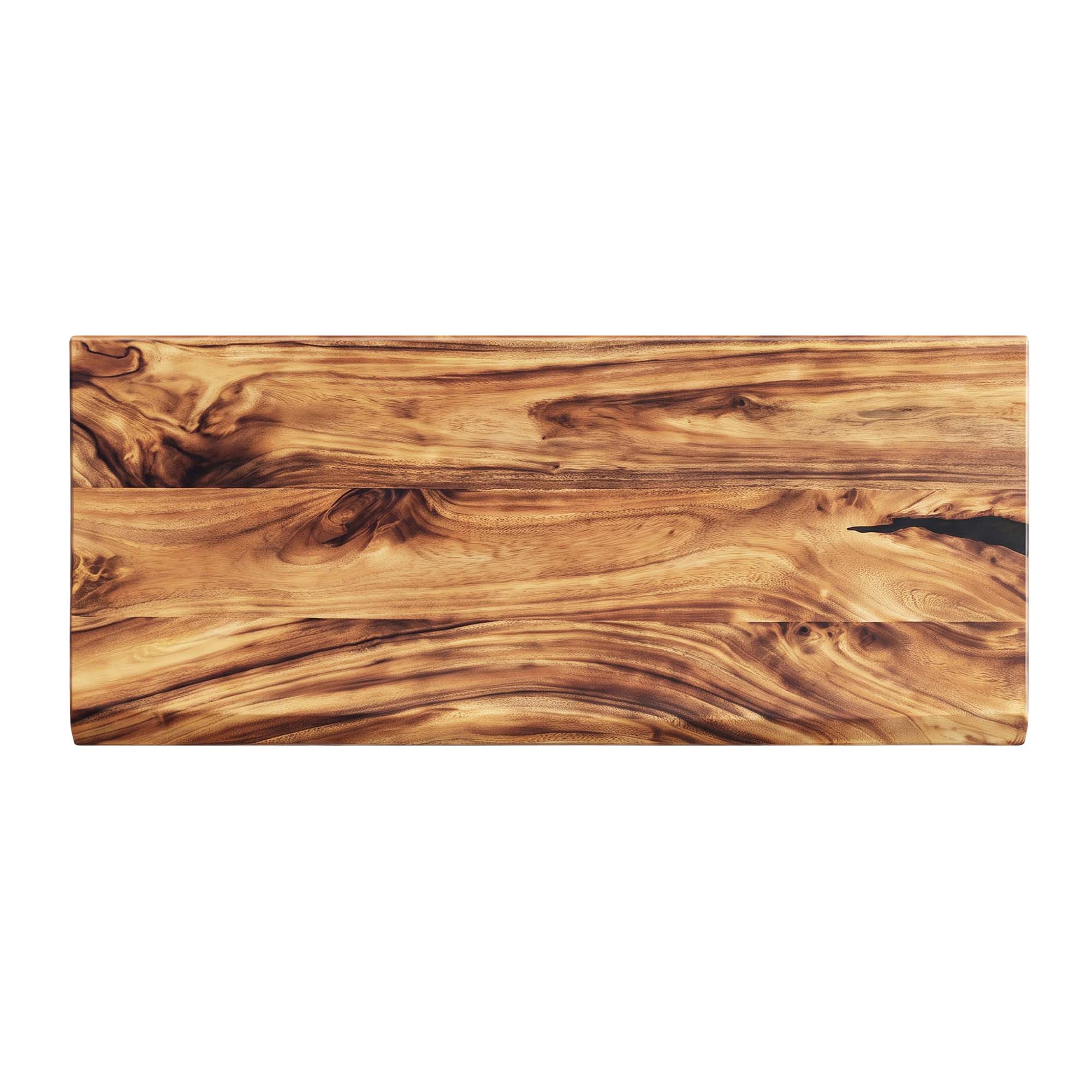 Natural wood bench top with smooth hand-finished surface