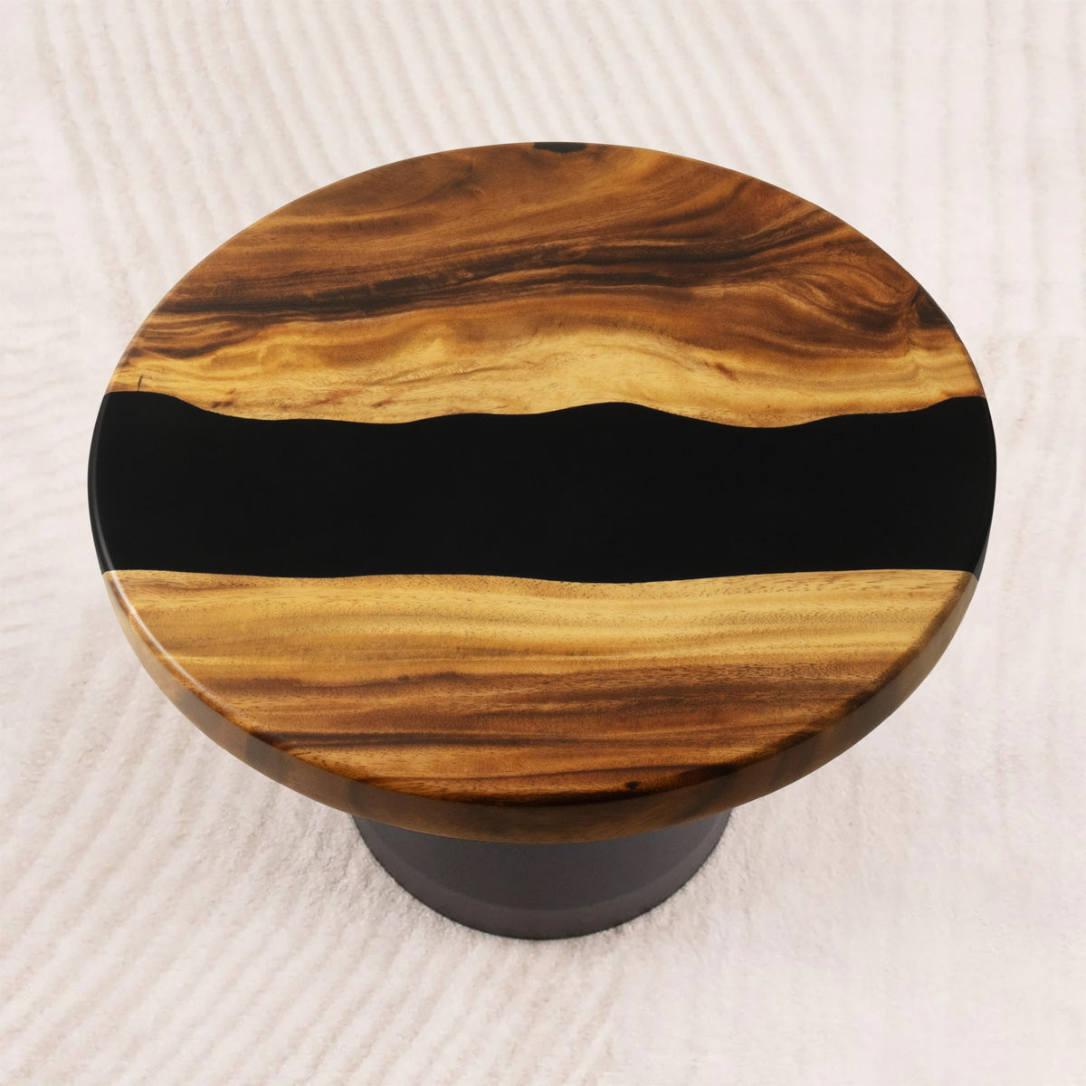 Coffee Table 19" to 47" for Sofa Side to Center - 120 Nour - round epoxy 15" top