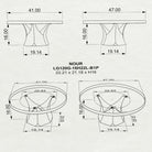 Coffee Table 19" to 47" for Sofa Side to Center - 120G Nour - 3D Drawings