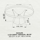 Coffee Table 19" to 47" for Sofa Side to Center - 120G Nour - 3D Drawings