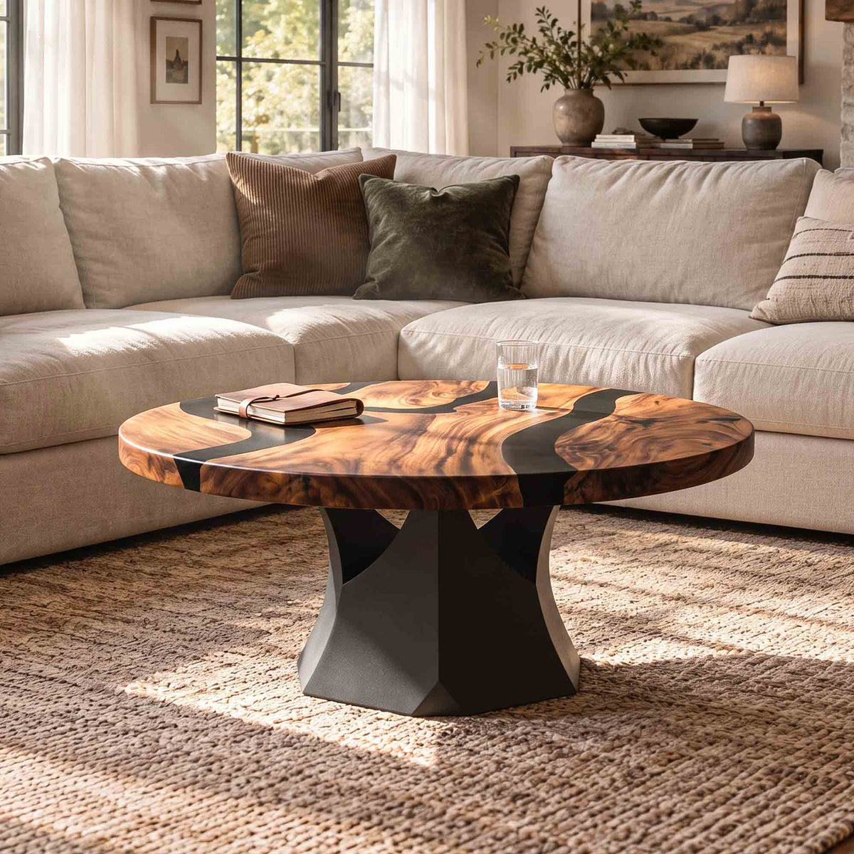 Coffee Table 19" to 47" for Sofa Side to Center - 120G Nour - 41"Tabletop interior